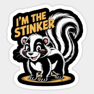 I’m The Stinker – Cute Funny Skunk Cartoon Sticker